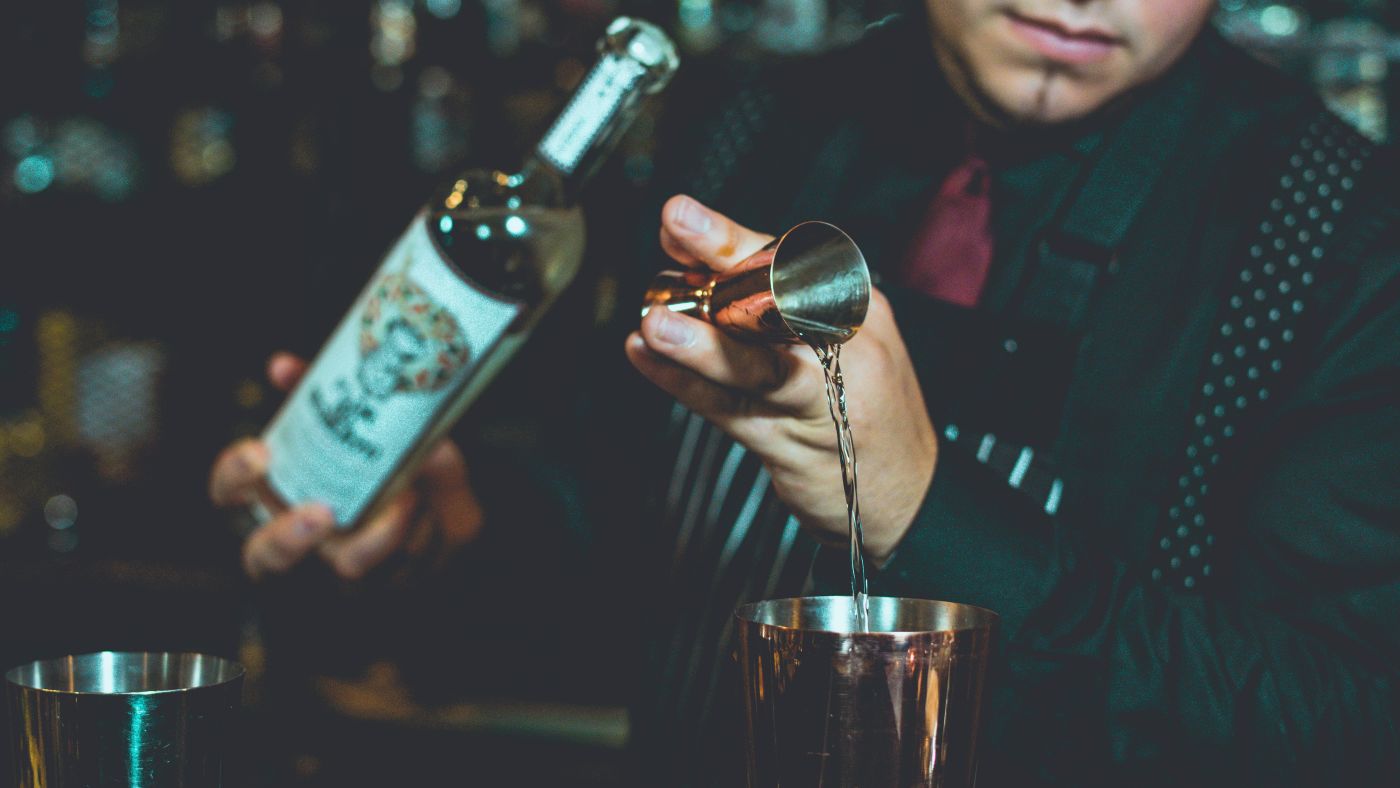 Bartender pouring a drink