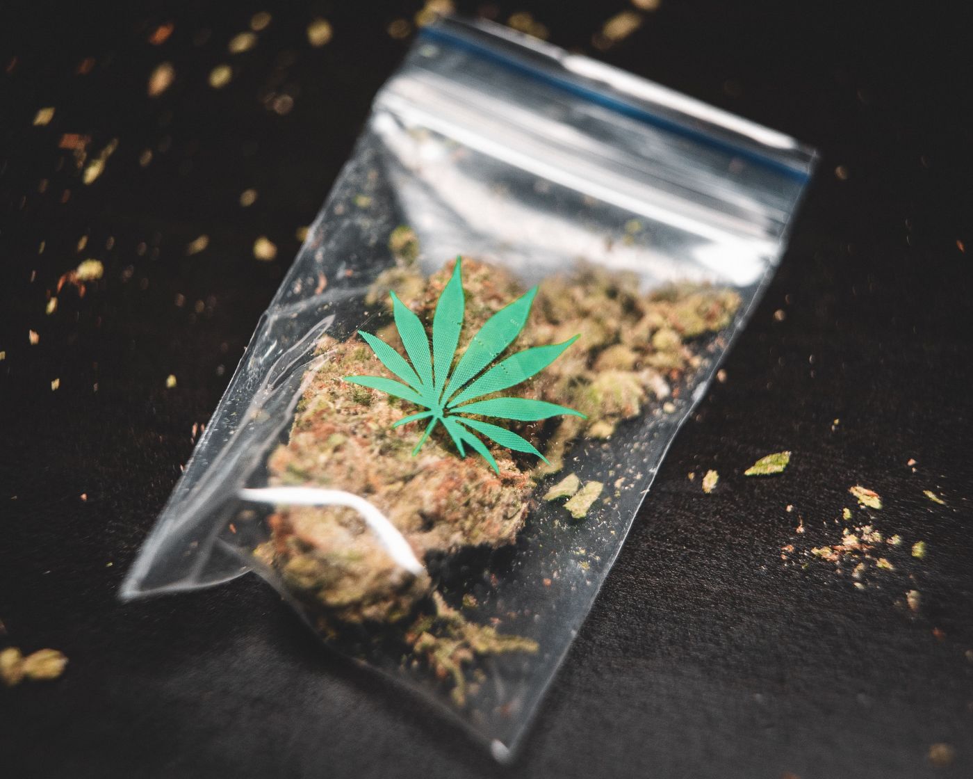 clear bag of marijuana