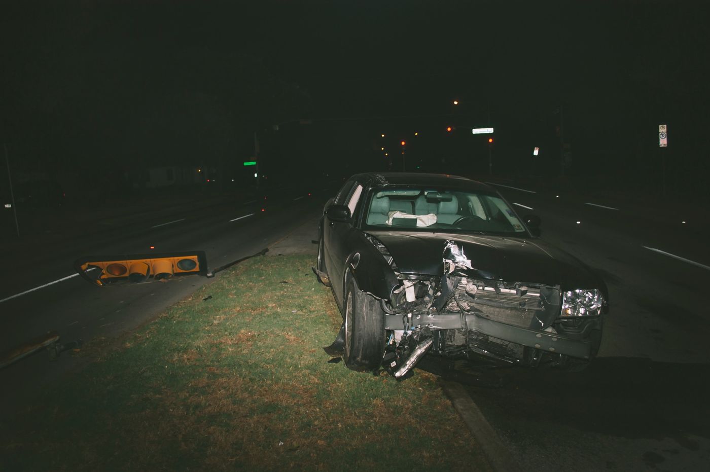 car accident at night